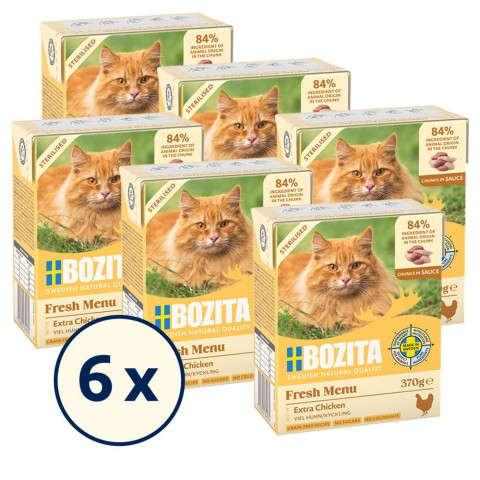 BOZITA Fresh Menu Sterilised Extra Kurczak - mokra karma dla kota 6x370g - Galeria zdjęcie 2