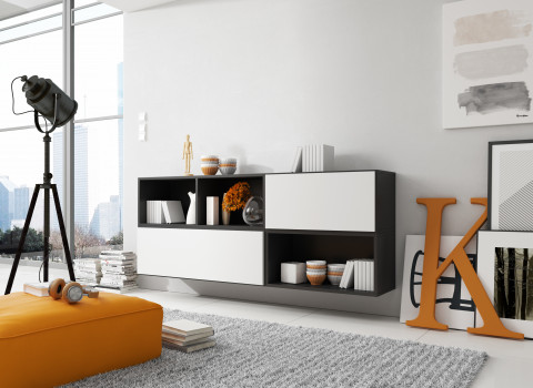 Zestaw meblowy ROCO 16 czarny/czarny/biały - Galeria zdjęcie 1