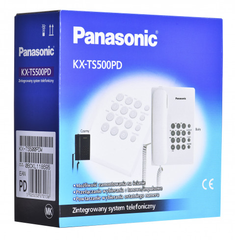Telefon przewodowy Panasonic KX-TS 500PDW Biały - Galeria zdjęcie 4