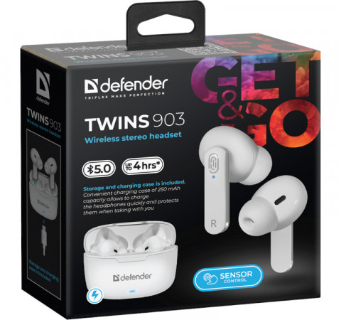 DEFENDER SŁUCHAWKI BLUETOOTH TWINS 903 63903 - Galeria zdjęcie 6