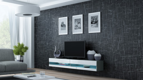 Szafka RTV VIGO NEW '180' 30/180/40 szary/biały poł - Galeria zdjęcie 1