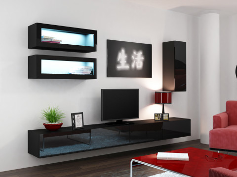 Zestaw meblowy VIGO 11 czarny/czarny połysk - Galeria zdjęcie 1