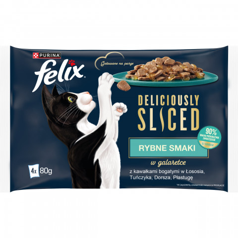 FELIX Deliciously Sliced Rybne Smaki - mokra karma dla kota - 4x 80 g - Galeria zdjęcie 1