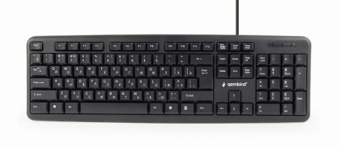 Klawiatura Gembird przewodowa KB-U-103-RU ( czarny rosyjska USB ) - Galeria zdjęcie 1