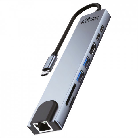 MEDIA-TECH HUB USB 8 IN 1 GIGA LAN HUB MT5046 - Galeria zdjęcie 2