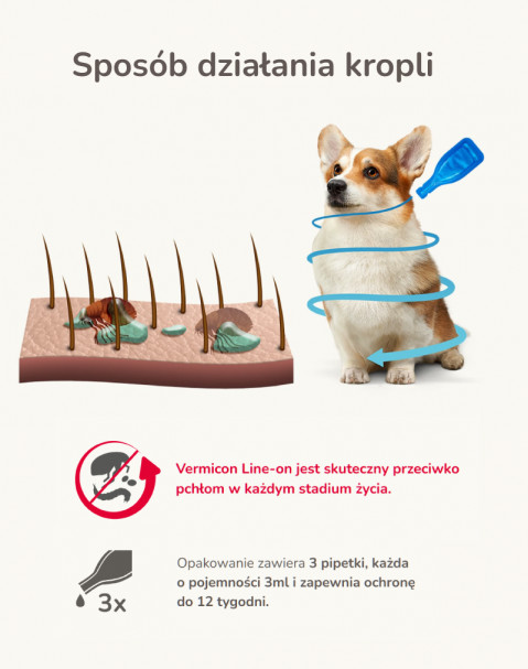 BEAPHAR VERMIcon Line-on Dog M - krople przeciw pasożytom dla psa - 3x3 ml - Galeria zdjęcie 6