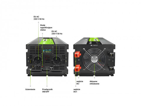 GREEN CELL PRZETWORNICA LCD 48V 5000W/10000W SINUS - Galeria zdjęcie 10