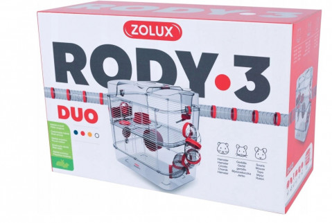 ZOLUX Klatka Dla GRYZONI Myszy Chomika RODY DUO kol. czerwony - Galeria zdjęcie 2