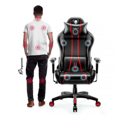 Fotel gamingowy DIABLO X-ONE 2.0 normal fotel czarno-czerwony - Galeria zdjęcie 7