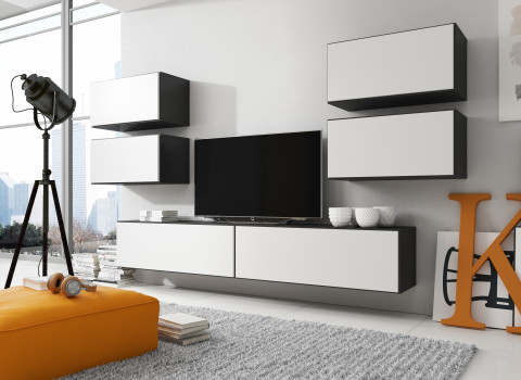 Zestaw meblowy ROCO 2 czarny/czarny/biały - Galeria zdjęcie 1