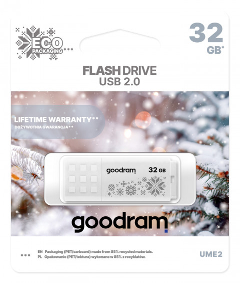 GOODRAM FLASHDRIVE 32GB UME2-WINTER WHITE USB 2.0 - Galeria zdjęcie 3