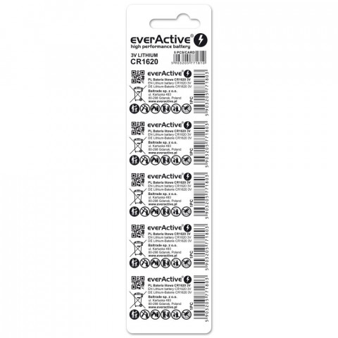 EVERACTIVE BATERIA LITOWA CR1620 5 SZT. CR16205BL - Galeria zdjęcie 2