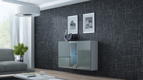 Komoda VIGO 90/120/38 biały/szary połysk - Galeria zdjęcie 1