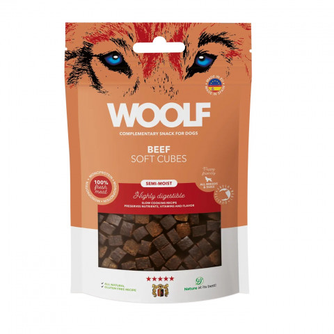 WOOLF Soft Cubes Beef - przysmak dla psa - 100g - Galeria zdjęcie 1