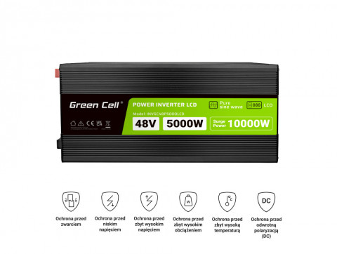 GREEN CELL PRZETWORNICA LCD 48V 5000W/10000W SINUS - Galeria zdjęcie 8