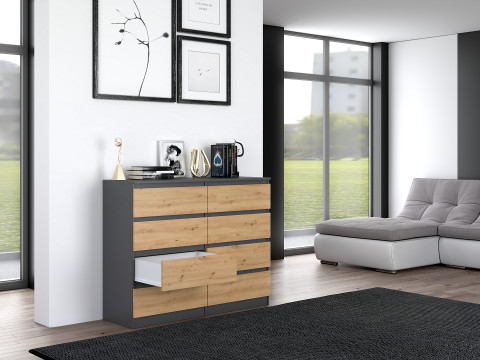 Komoda M8 120x40xH97 antracyt/artisan - Galeria zdjęcie 3