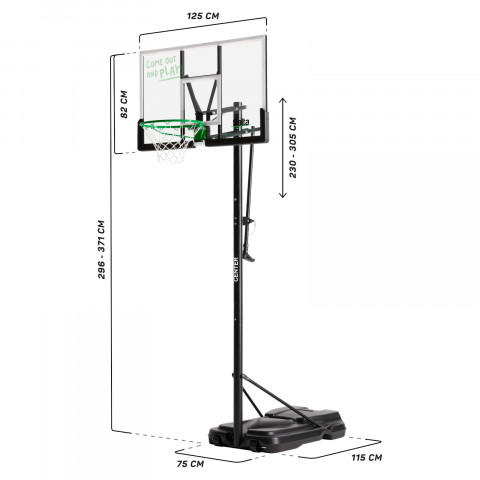 Salta Center kosz stojący do koszykówki 125 cm x 371 cm - Galeria zdjęcie 3