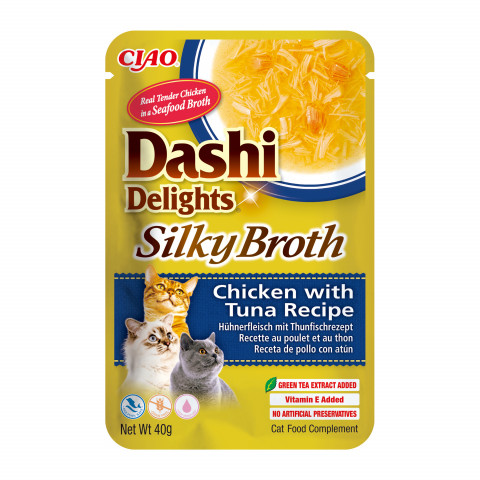 INABA CAT Dashi Delights Silky Broth Chicken with Tuna - przysmak dla kota - 4x40g + GRATIS - Galeria zdjęcie 3