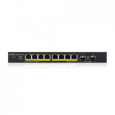 Switch Zyxel GS1900-10HP 10p PoE (PoE+: 8;) 77W Managed Gigabit - Galeria zdjęcie 3