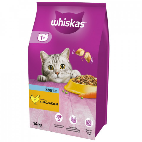 WHISKAS Sterile z kurczakiem - sucha karma dla kotów po sterylizacji - 14 kg - Galeria zdjęcie 1