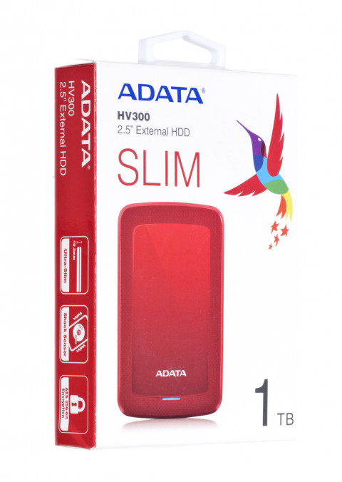 Dysk zewnętrzny HDD ADATA HV300 AHV300-1TU31-CRD (1TB; 2.5"; USB 3.2; czerwony) - Galeria zdjęcie 6