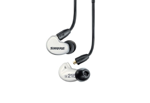 Shure SE215DYWH+UNI-EFS - Słuchawki douszne AONIC215 z pojedynczym przetwornikiem i kablem 3.5mm (białe) - Galeria zdjęcie 2