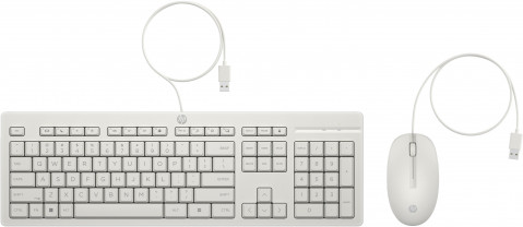 Klawiatura + mysz HP 225 Wired Mouse and Keyboard Combo White 86J24AA - Galeria zdjęcie 1