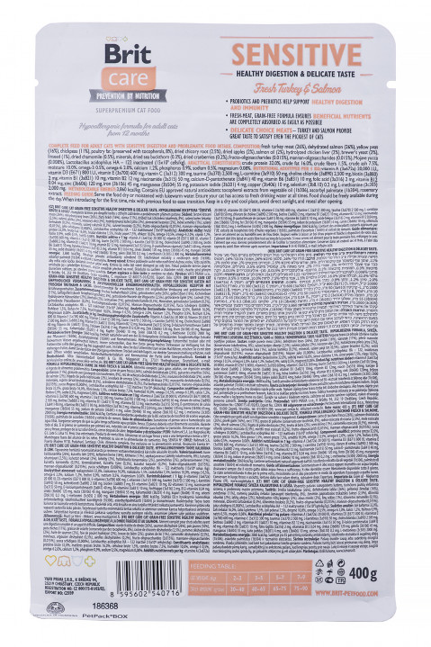 BRIT Care Grain-Free Sensitive Turkey&Salmon - sucha karma dla kota - 400 g - Galeria zdjęcie 4