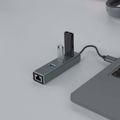 SAVIO AK-58 3-PORTOWY HUB USB-A Z ADAPTEREM RJ-45 - Galeria zdjęcie 6