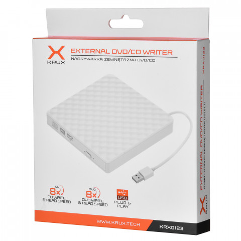 Zewnętrzny napęd optyczny DVD KRUX BIAŁY (KRX0123) - Galeria zdjęcie 7