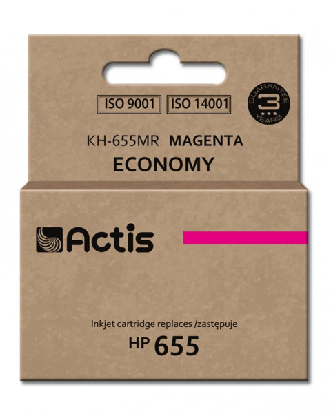 Actis KH-655MR Tusz do drukarki HP, Zamiennik HP 655 CZ111AE; Standard; 12 ml; purpurowy. - Galeria zdjęcie 1