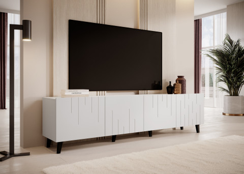 Szafka RTV BARI 200x42x52 biały mat - Galeria zdjęcie 3
