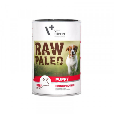 VET EXPERT Raw Paleo Puppy Monoprotein Wołowina - mokra karma dla szczeniąt - 400g - Galeria zdjęcie 1