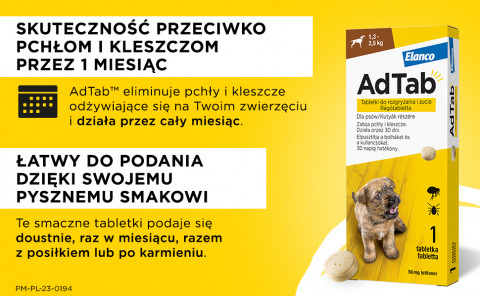 ELANCO AdTab Tabletka na pchły i kleszcze dla psa (>2,5-5,5kg) - 3x(1x 112mg) - Galeria zdjęcie 13
