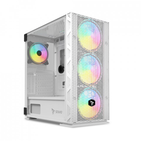 SAVIO OBUDOWA KOMPUTEROWA RAPTOR WHITE X1 ARGB - Galeria zdjęcie 1