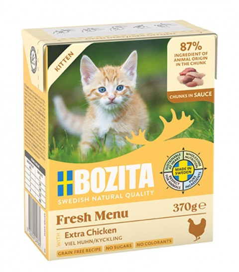 BOZITA Fresh Menu Kitten Chunks in sauce - mokra karma dla kota - 370g - Galeria zdjęcie 1