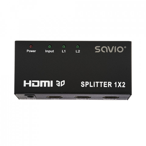Splitter Savio CL-42 ( wejścia: 1 x HDMI (F) wyjśćia: 2 x HDMI (F) 1920x1200pix 340MHz ) - Galeria zdjęcie 1