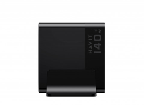 Havit UCLE004 EU - pięcioportowa ładowarka podróżna GaN 140 W, czarna - Galeria zdjęcie 7