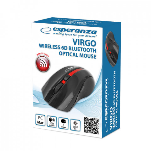 ESPERANZA MYSZ BLUETOOTH 6D VIRGO CZERWONA EM129R - Galeria zdjęcie 2