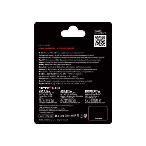 Dysk SSD Patriot PVP30 512GB 1000MB/s USB Duo A+C 3.2 Gen2 Alu - Galeria zdjęcie 6