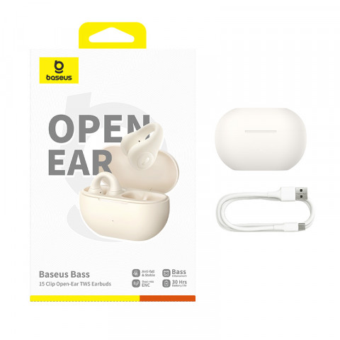 Słuchawki powietrzne Baseus Bass 15 Clip Open-Ear (biały) - Galeria zdjęcie 8
