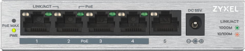 Switch Zyxel GS1005-HP 5p PoE (PoE+: 4) 60W Unmanaged Gigabit - Galeria zdjęcie 2