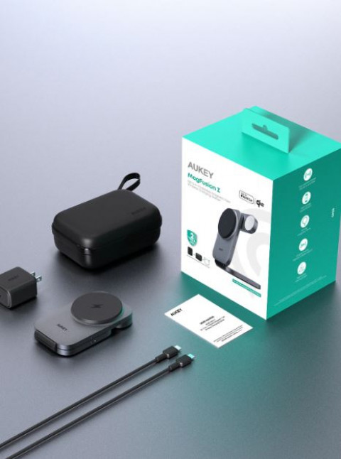 AUKEY ŁADOWARKA INDUKCYJNA 3W1 QI 2.0,15W,IP/AW/AP - Galeria zdjęcie 1