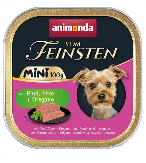ANIMONDA Vom Feinsten Adult Mini Wołowina, kaczka i oregano - mokra karma dla psa - 100g - Galeria zdjęcie 1