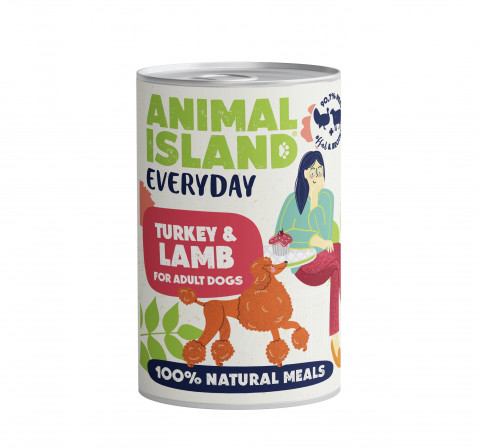 ANIMAL ISLAND Everyday Indyk i jagnięcina - mokra karma dla psa - 400g - Galeria zdjęcie 1