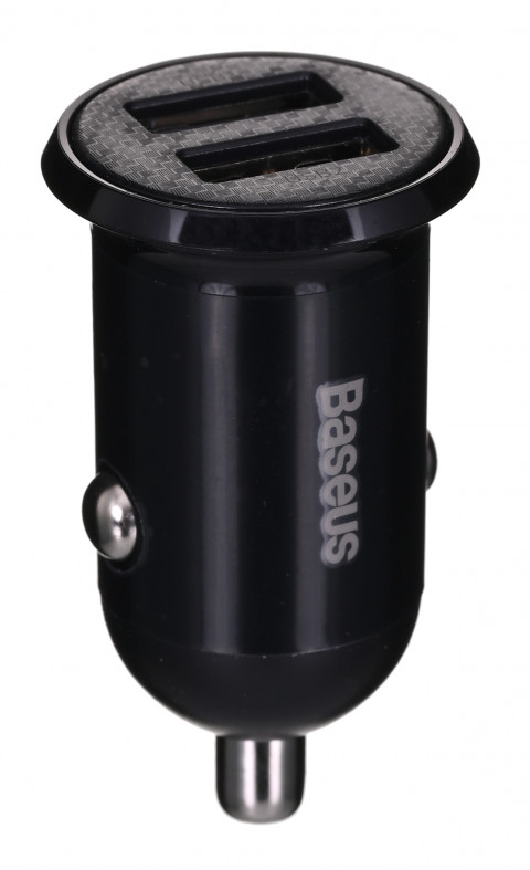 BASEUS ŁADOWARKA SAMOCHODOWA 2X USB 4.8A (CZARNA) - Galeria zdjęcie 3