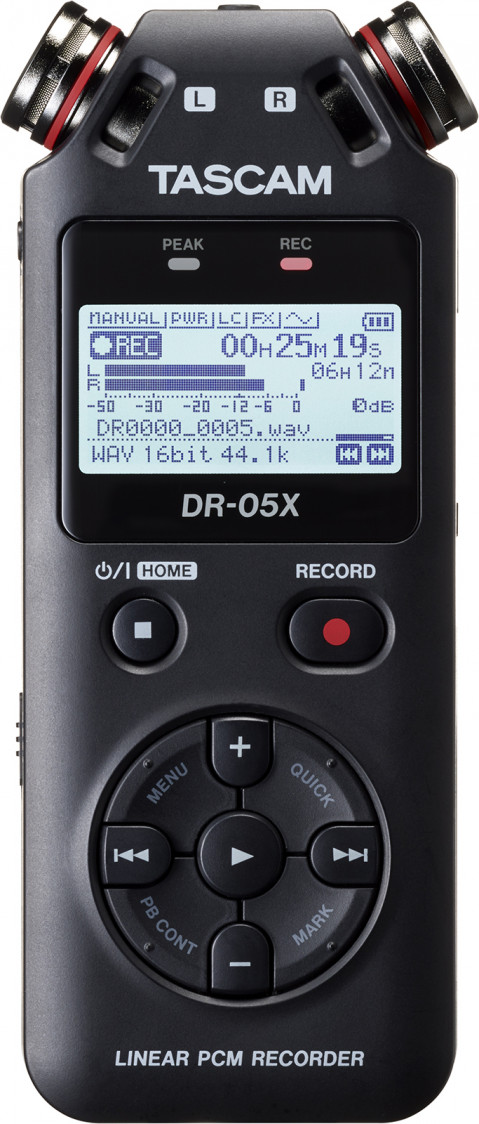 Tascam DR-05X - Przenośny rejestrator cyfrowy z interfejsem USB, zapis na karcie pamięci microSD - Galeria zdjęcie 1