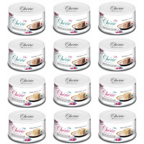 CHERIE Kitten MIX SMAKÓW - mokra karma dla kota - 12x80g - Galeria zdjęcie 1