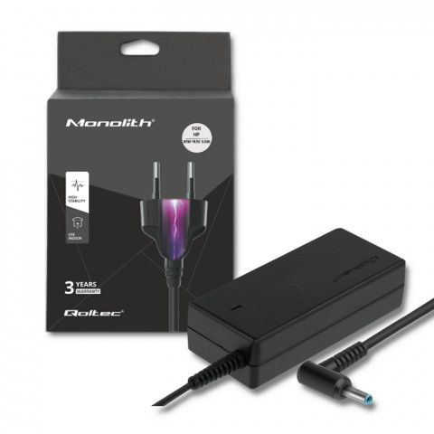 Qoltec zasilacz do notebooka hp/compaq 19.5v 65w 3.33a 4.5*3.0+pin 50051.65w.hp - Galeria zdjęcie 1