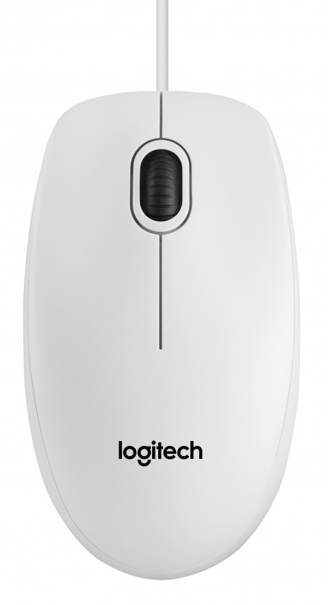 Mysz Logitech B100 optyczna, USB, biała - Galeria zdjęcie 1